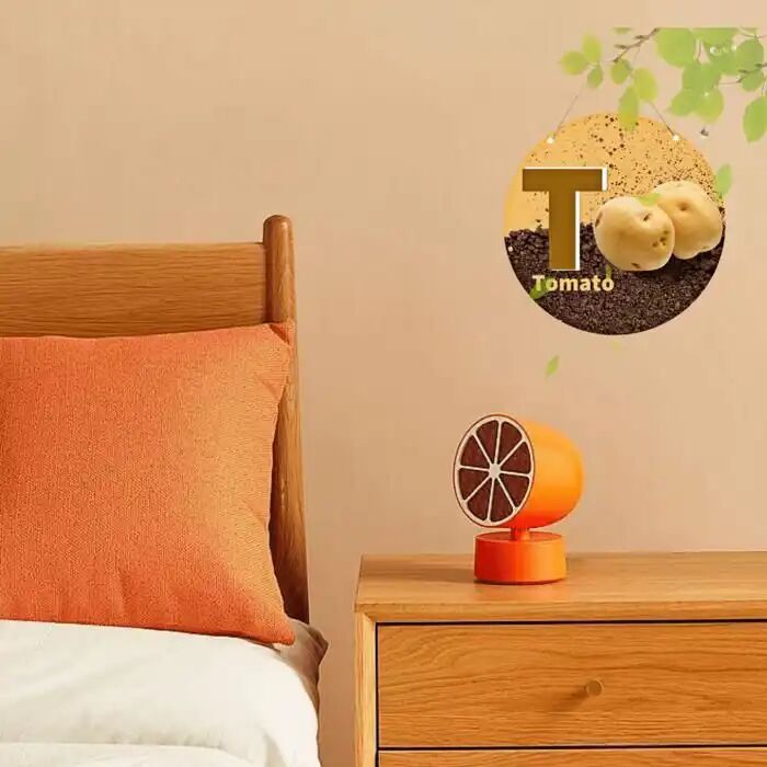 Panneau Décoratif - Rond En Bois - Design Pomme De Terre - Multicolore