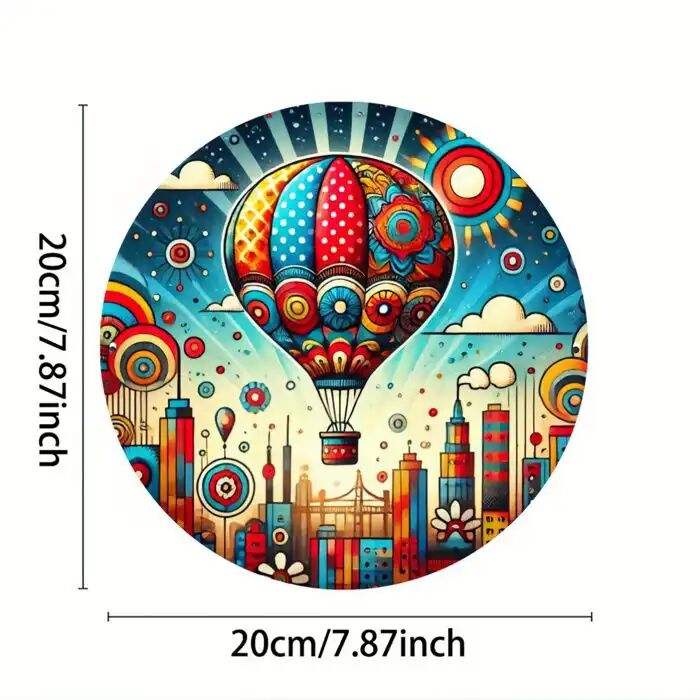 Panneau Décoratif - Montgolfière - Bois - Multicolore
