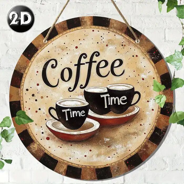 Art Mural - Heure Du Café - Bois - Décoration Intérieure