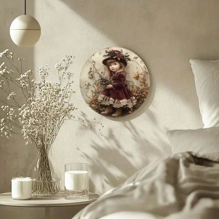 Plaque Murale - Vintage - Aluminium - Décor Automnal