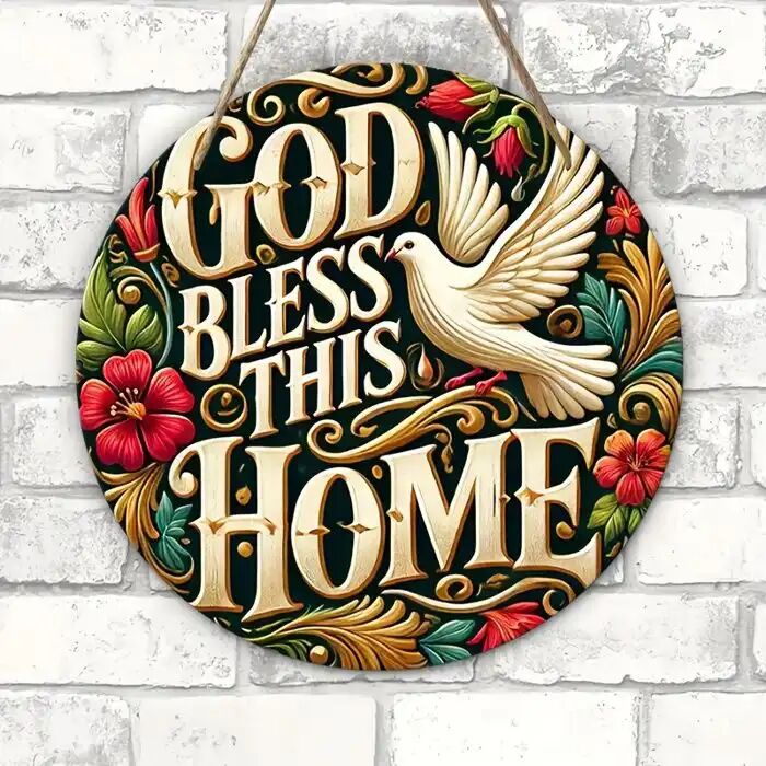 Panneau Décoratif - Que Dieu Bénisse Cette Maison