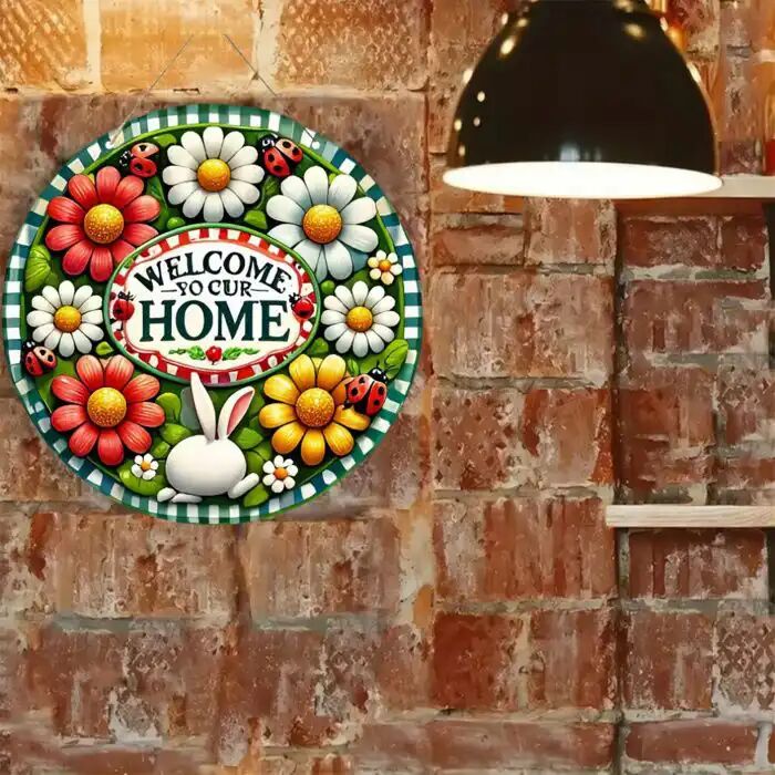 Panneau Décoratif - Bienvenue Chez Nous - Bois - Multicolore