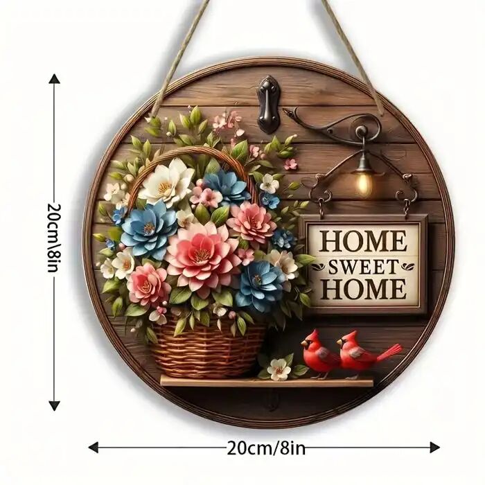Panneau De Décoration Circulaire Motif Floral - Intérieur