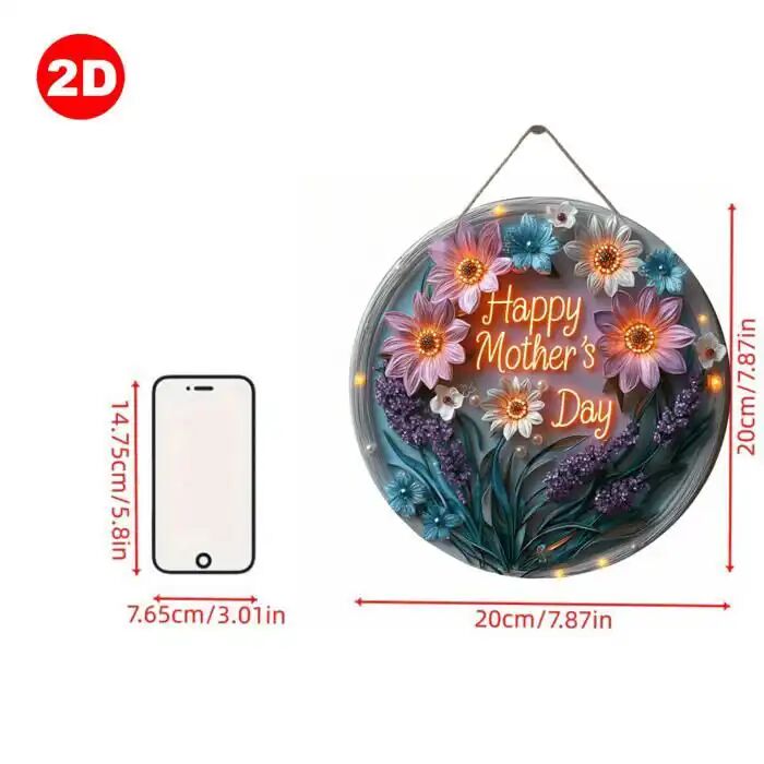 Pendentif En Bois Vintage Design Marguerites Roses - Décoration Intérieure