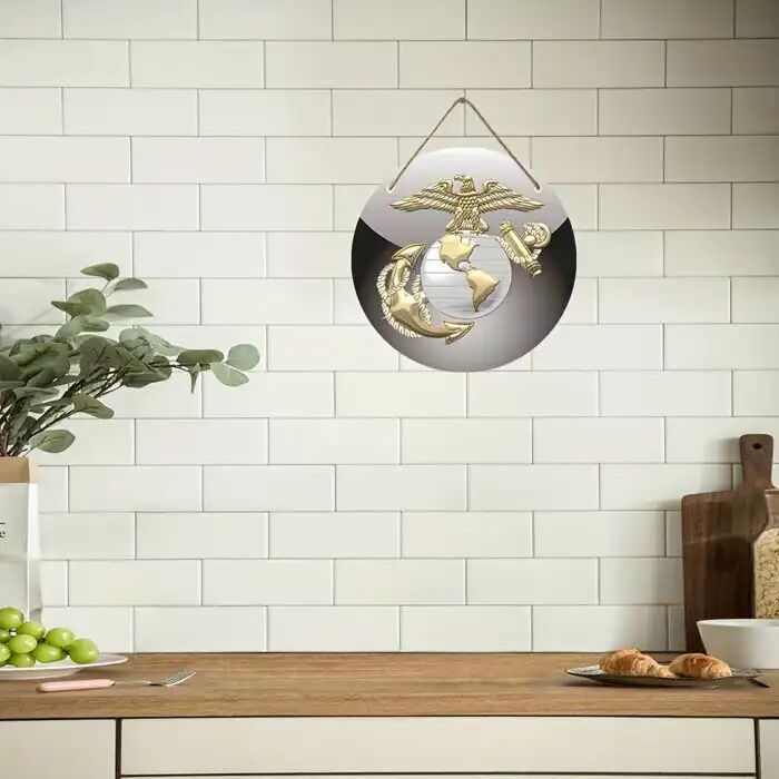 1 Pièce, Panneau Rond En Bois Rustique, Bienvenue Amis, Emblème De Couronne, Décoration Artistique À Suspendre Au Mur, Adapté Pour L