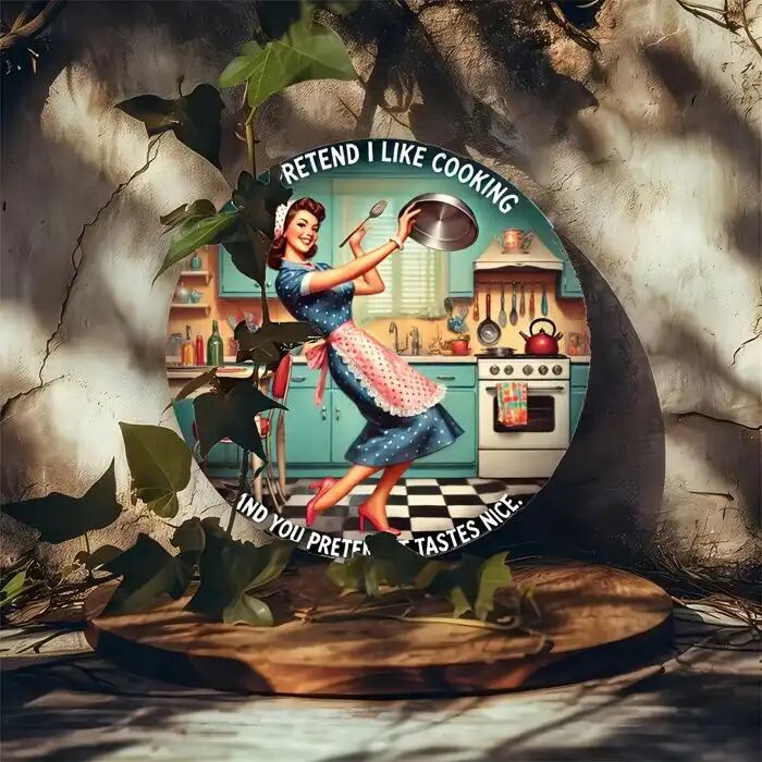 Panneau Décoratif Vintage Humour Cuisine En Bois