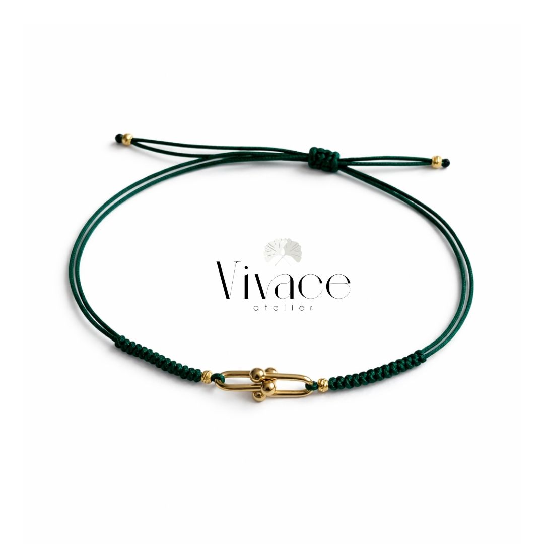 Vivace Bracelet Cordon Tiffany Minimaliste – Vert