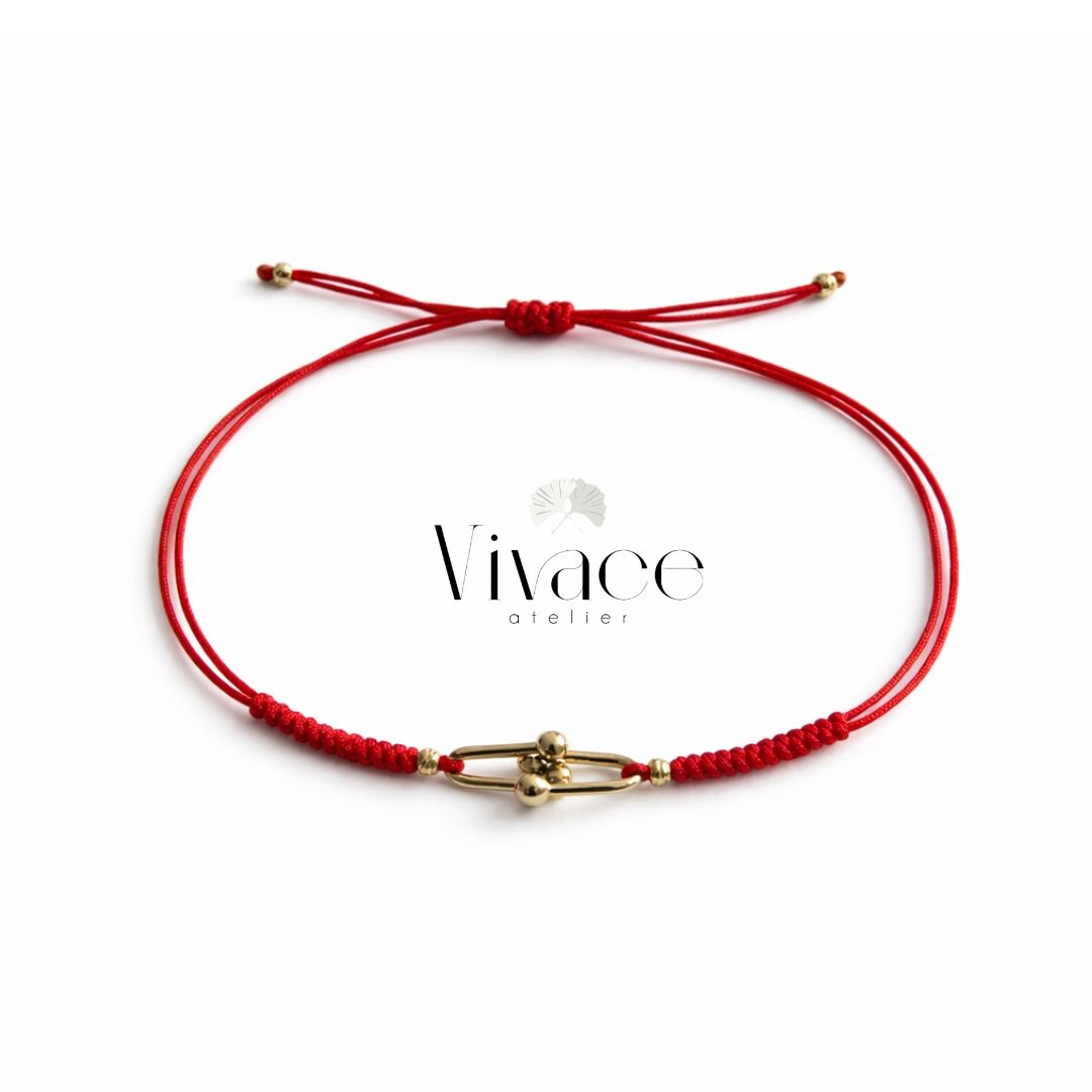Bracelet Cordon Tiffany Minimaliste – Rouge