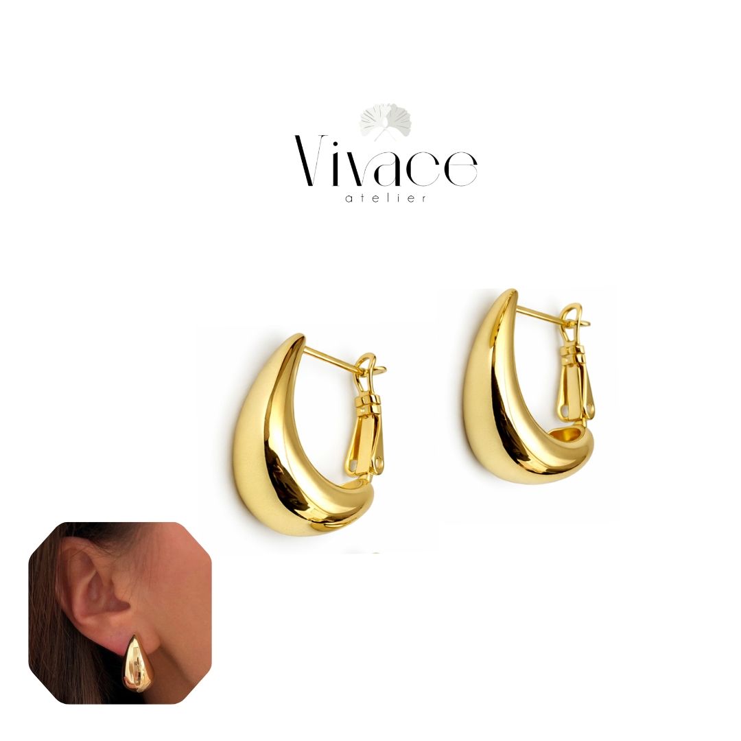 Boucles D’oreilles Créoles Goutte Dorées — Idée Cadeau