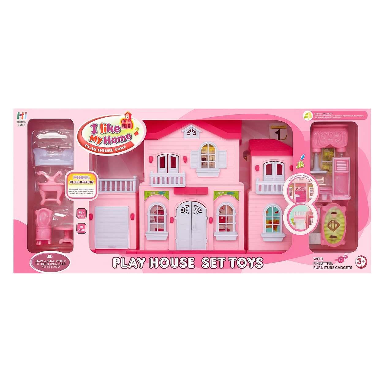 Maison De Jeu Miniature Avec Meubles Et Lumière