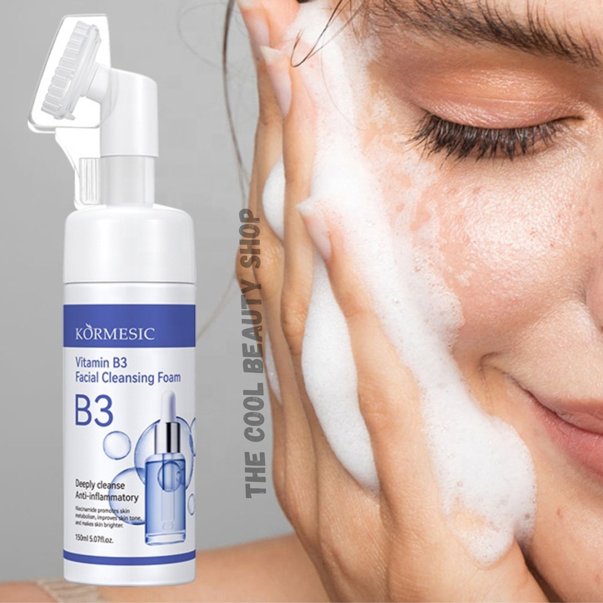 Mousse Nettoyante Visage Vitamine B3 – Nettoyant Éclat & Anti-imperfections