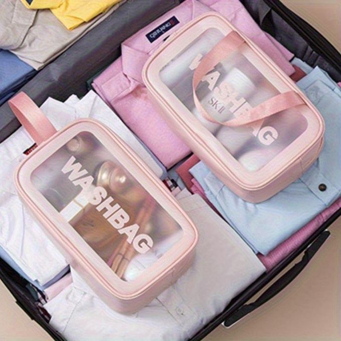 Lot De 3 Trousses De Toilette De Voyage Transparentes Washbag