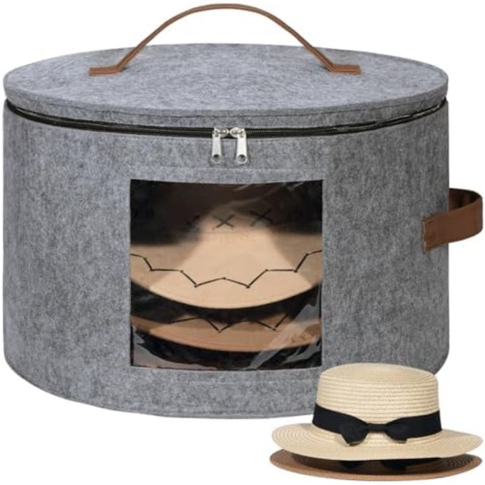 Boîte À Chapeaux Ronds En Feutre Sac De Rangement Pour Chapeaux Pour Femme