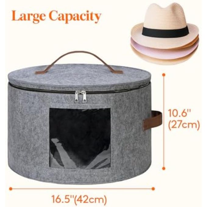 Boîte À Chapeaux Ronds En Feutre Sac De Rangement Pour Chapeaux Pour Femme thumbnail 4