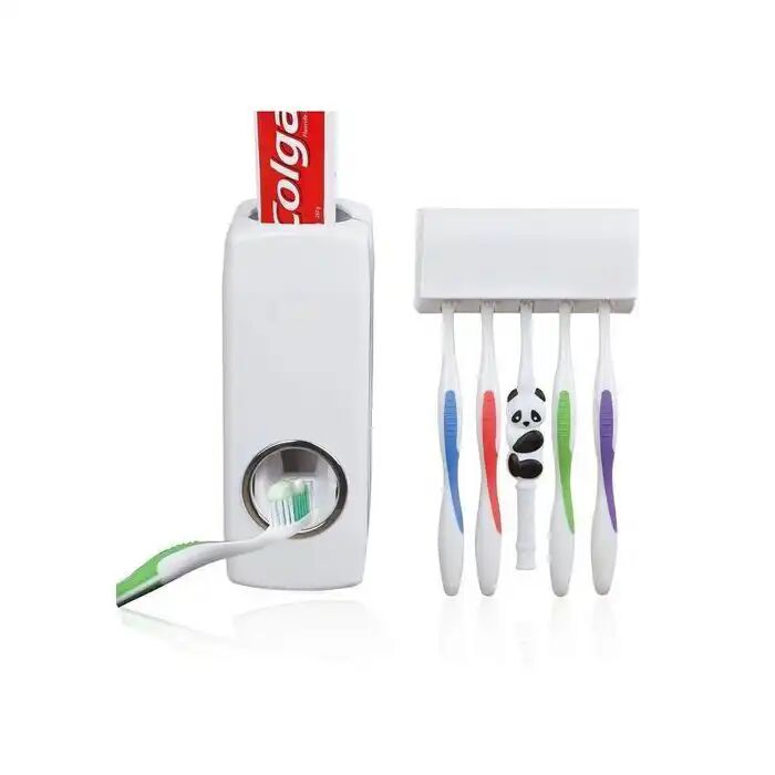 Distributeur De Dentifrice Automatique Et Support Mural 5 Porte-brosses À Dents