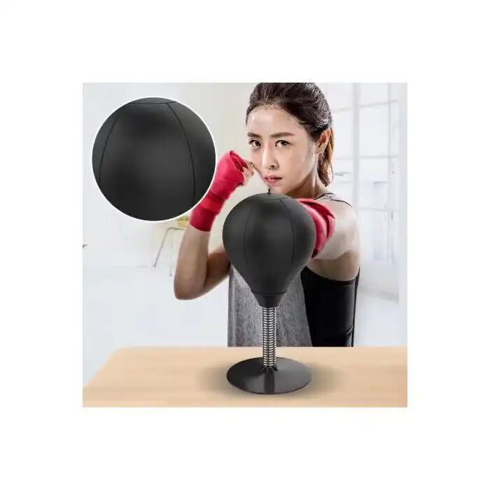 Balle De Boxe De Bureau En Cuir Sac De Frappe Anti-stress Pour Adultes