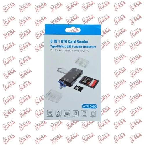 Lecteur De Carte Mémoire 6-en-1 Otg Atud-05 – Connectivité Universelle Usb-c, Micro Usb & Usb 2.0