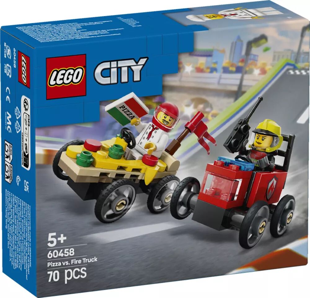 Pack De Bolides De Course : Camion De Pizza Contre Camion De Pompiers