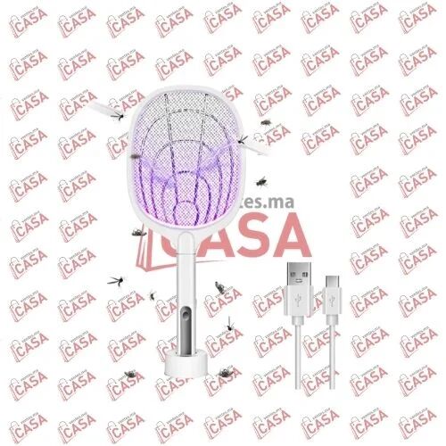 Raquette Anti-moustiques 2 En 1, Aster Par Usb, Avec Lampe Uv, 1200mah