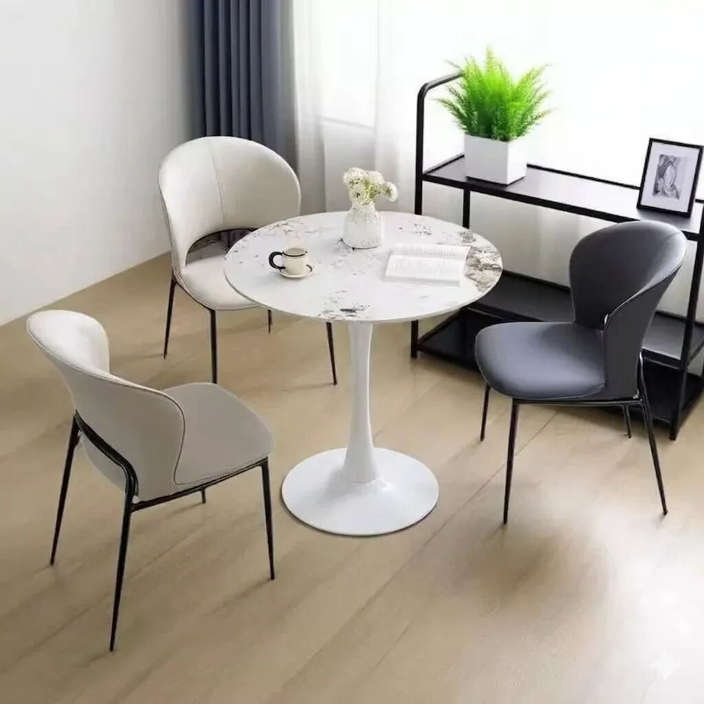 Siri Table Ronde Tulipe En Pierre Frittée – Chanel ( Sans Les Chaises )