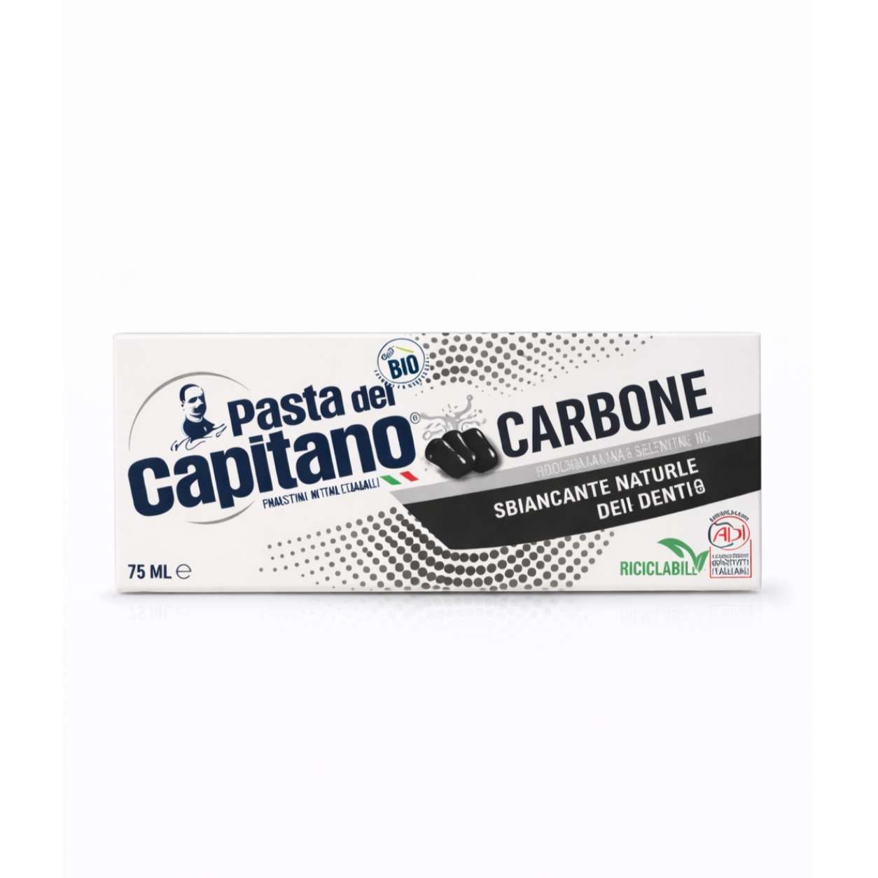 Pasta Del Capitano Carbone – Blancheur Naturelle Au Charbon Actif – 75 Ml