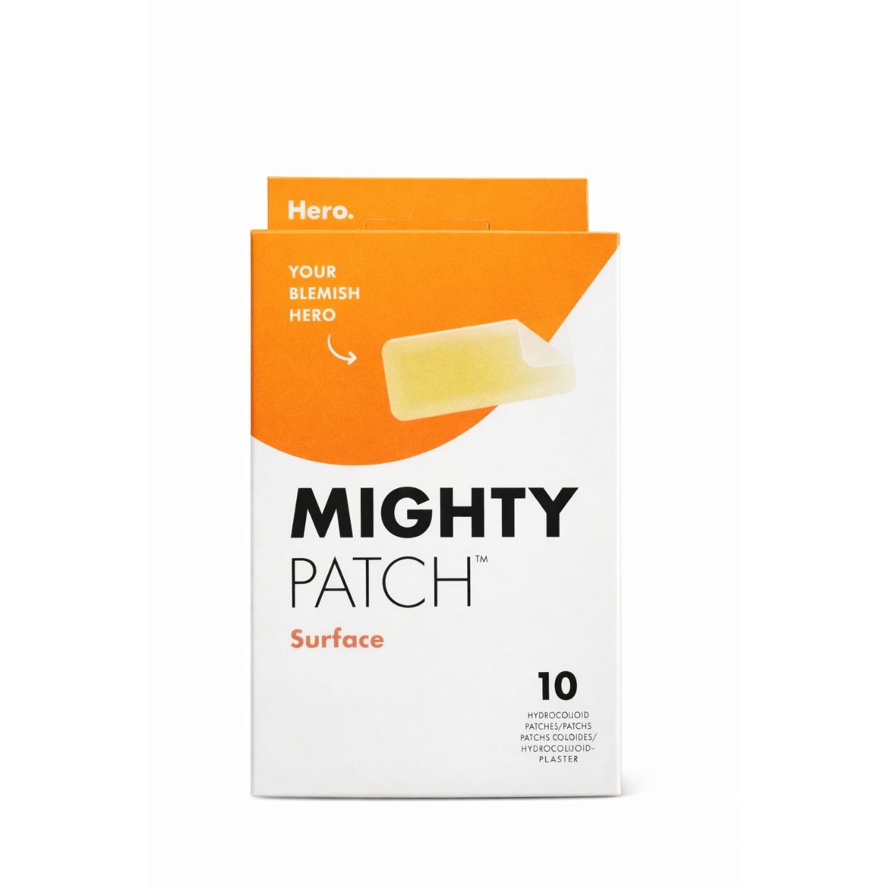 Hero Mighty Patch Surface – Patchs Hydrocolloïdes Anti-boutons Xl – Traitement Rapide De L’acné – Boîte De 10 Patchs