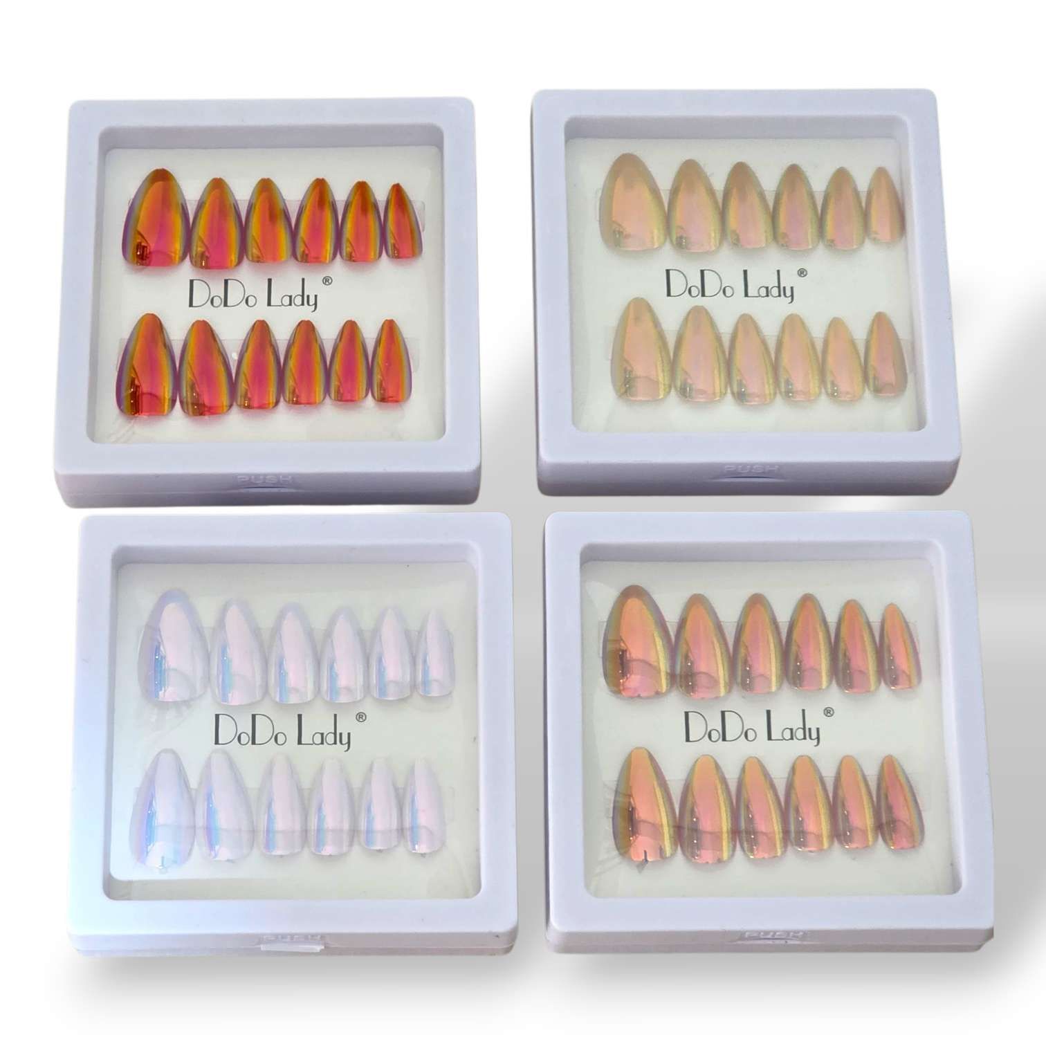 Une Pièce Faux Ongles – Effet Miroir Rose