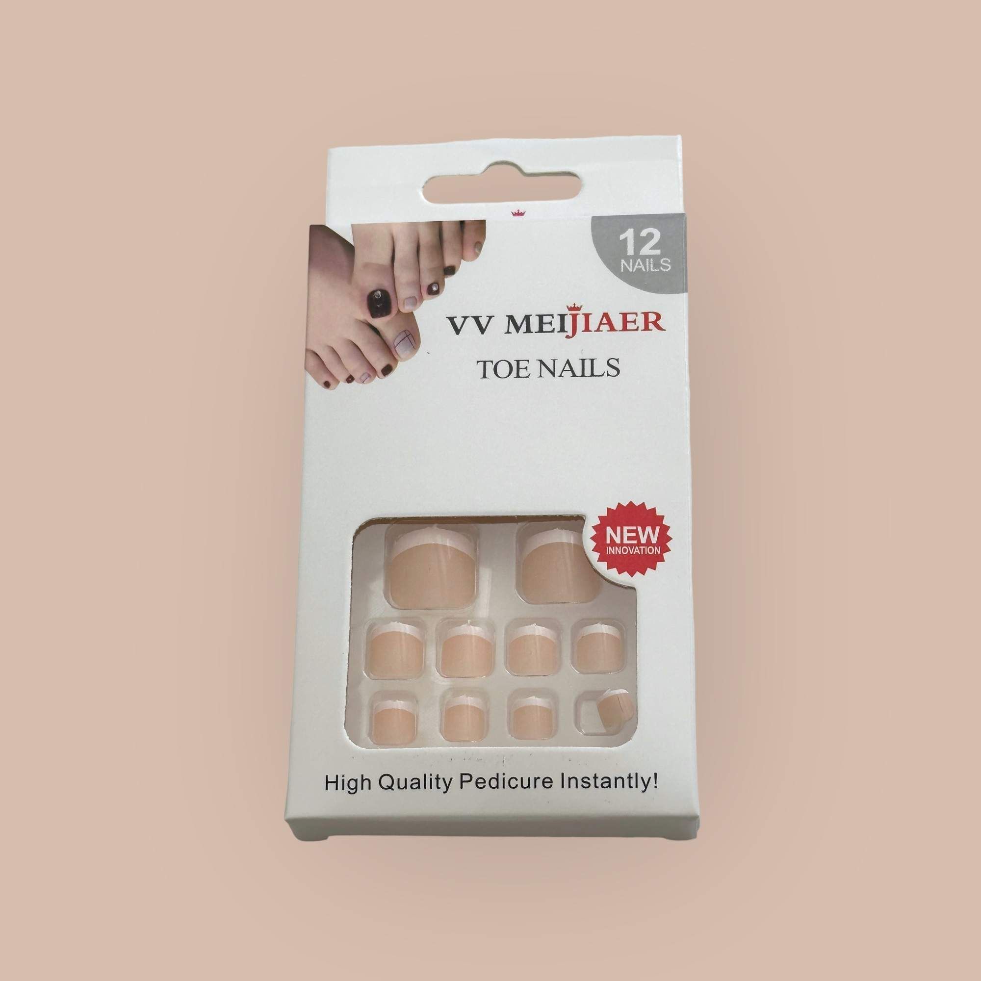 Ongles D’orteil Vv Meijiaer - Lot De 12, Pedicure Instantanée B