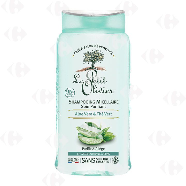 Shampooing Micellaire Purifiant Aloe Vera Et Thé Vert Le Petit Olivier 200ml