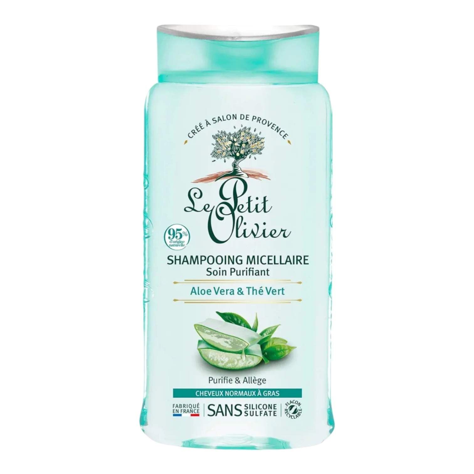 Shampoing Micellaire Aloe Vera & Thé Vert Le Petit Olivier -