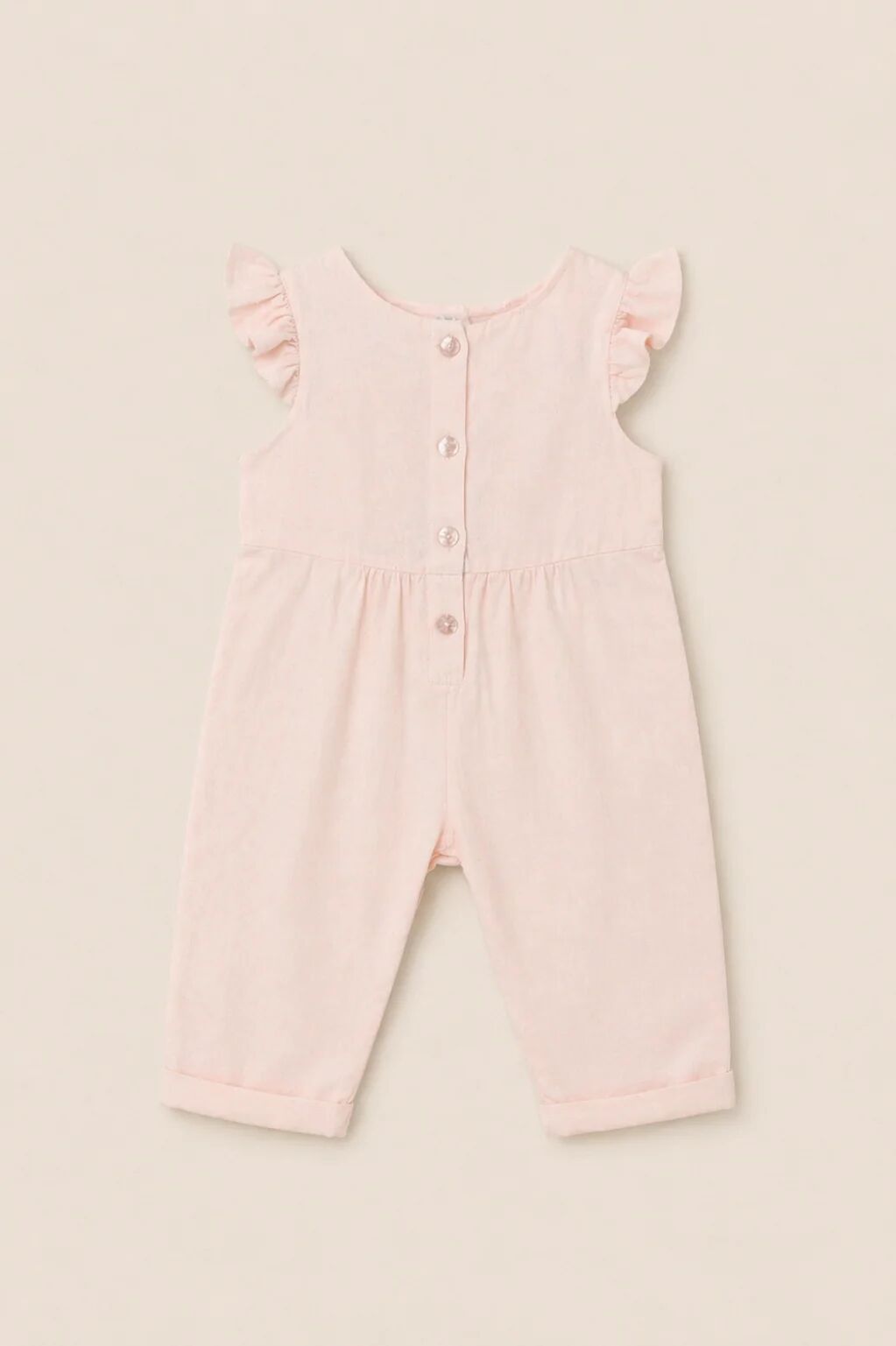 Combinaison Bébé Rose Poudré – Douceur & Élégance Minimaliste