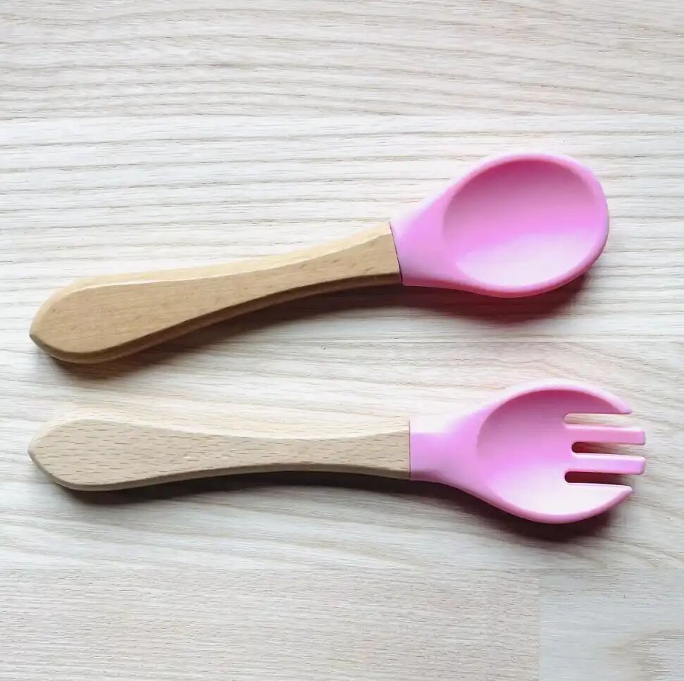 Cuillère & Fourchette Bébé (couleur Aléatoire)