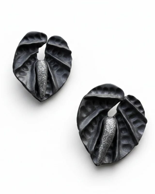 Metallic Anthurium Earrings