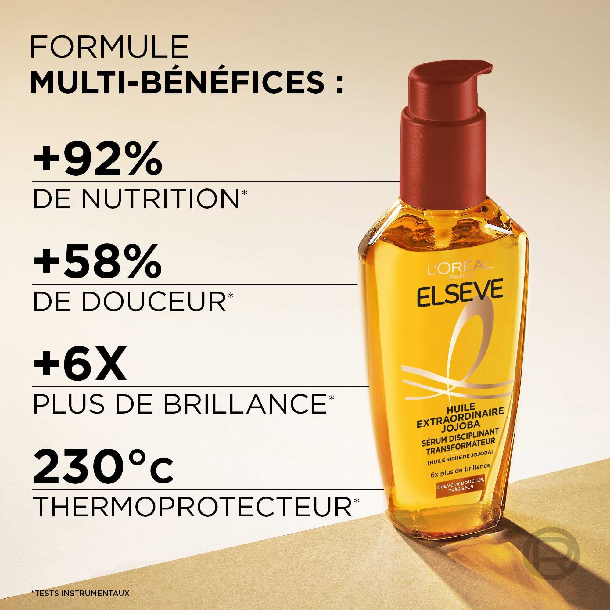 Elseve Huile Extraordinaire Jojoba – Sérum Capillaire 100ml + Vanity Offerte – Offre Hydratation & Brillance thumbnail 2