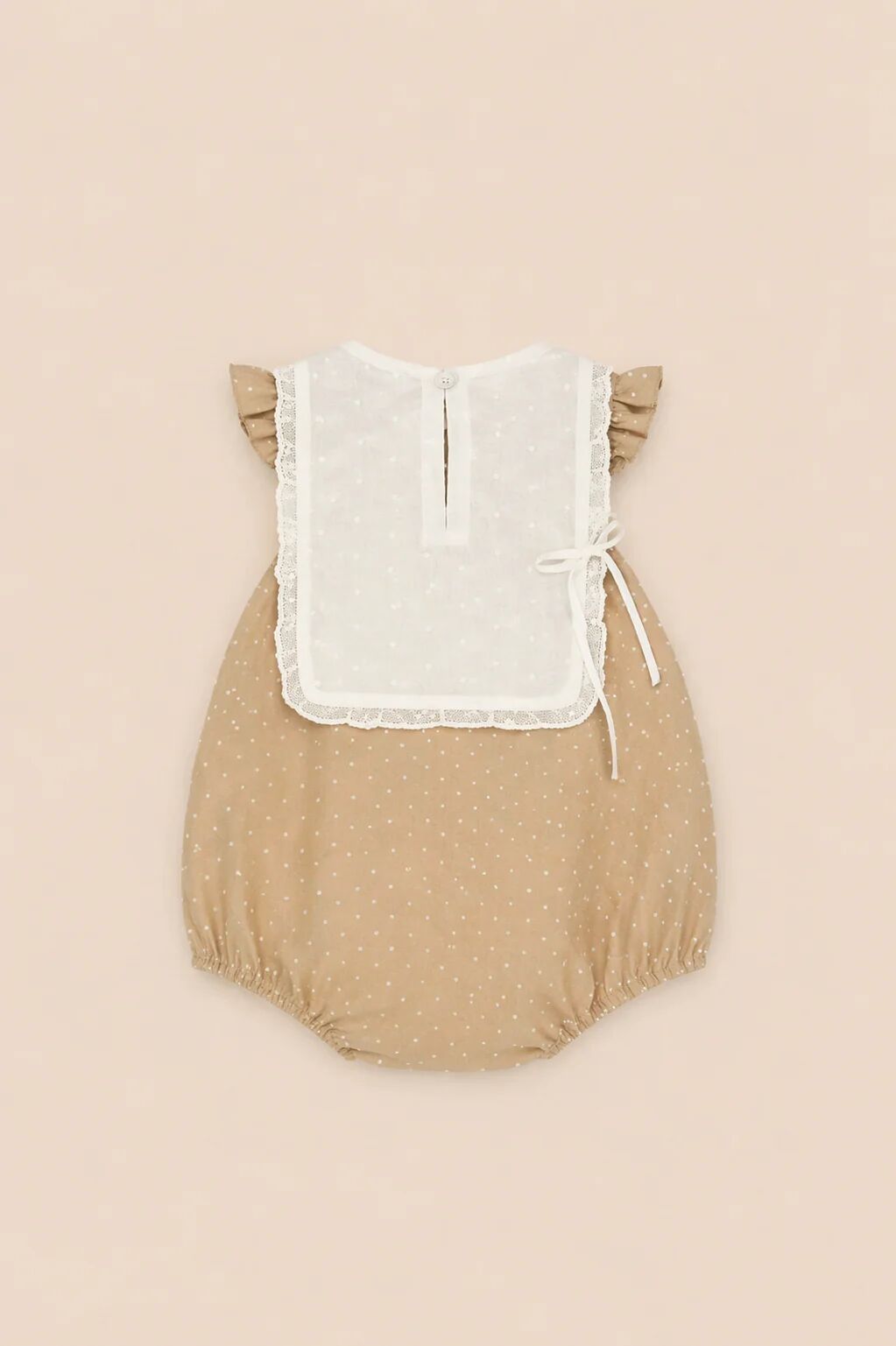 Barboteuse Beige À Pois – Douceur & Charme Intemporel thumbnail 3