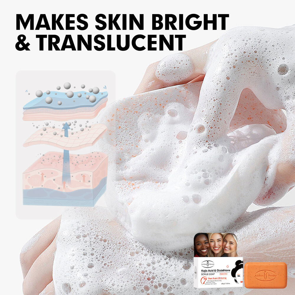 Savon Gommant Acide Kojique & Glutathion – Anti-taches & Éclat Du Teint thumbnail 4