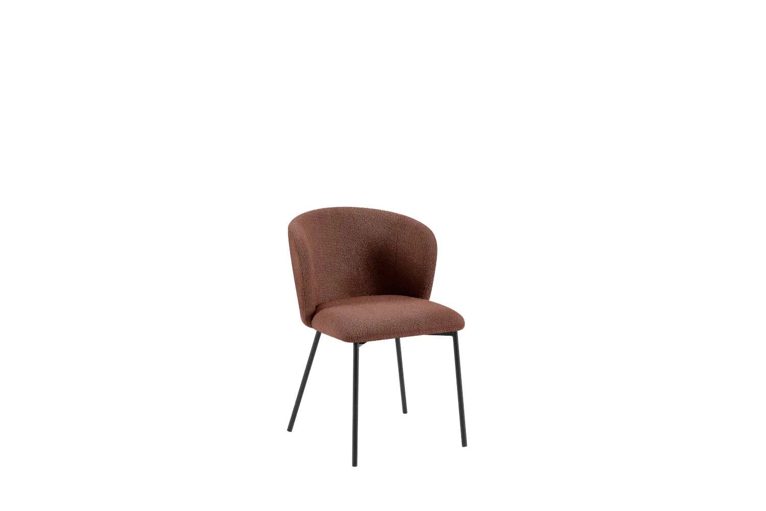 Lily Chaise En Tissus Bouclette – Terracotta