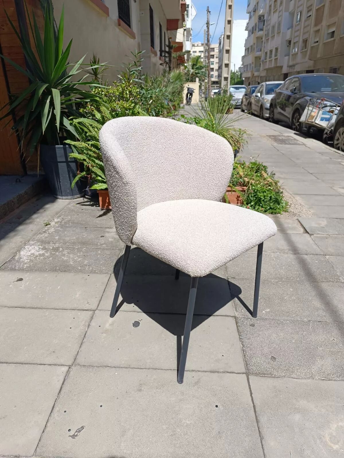 Lily Chaise En Tissus Bouclette