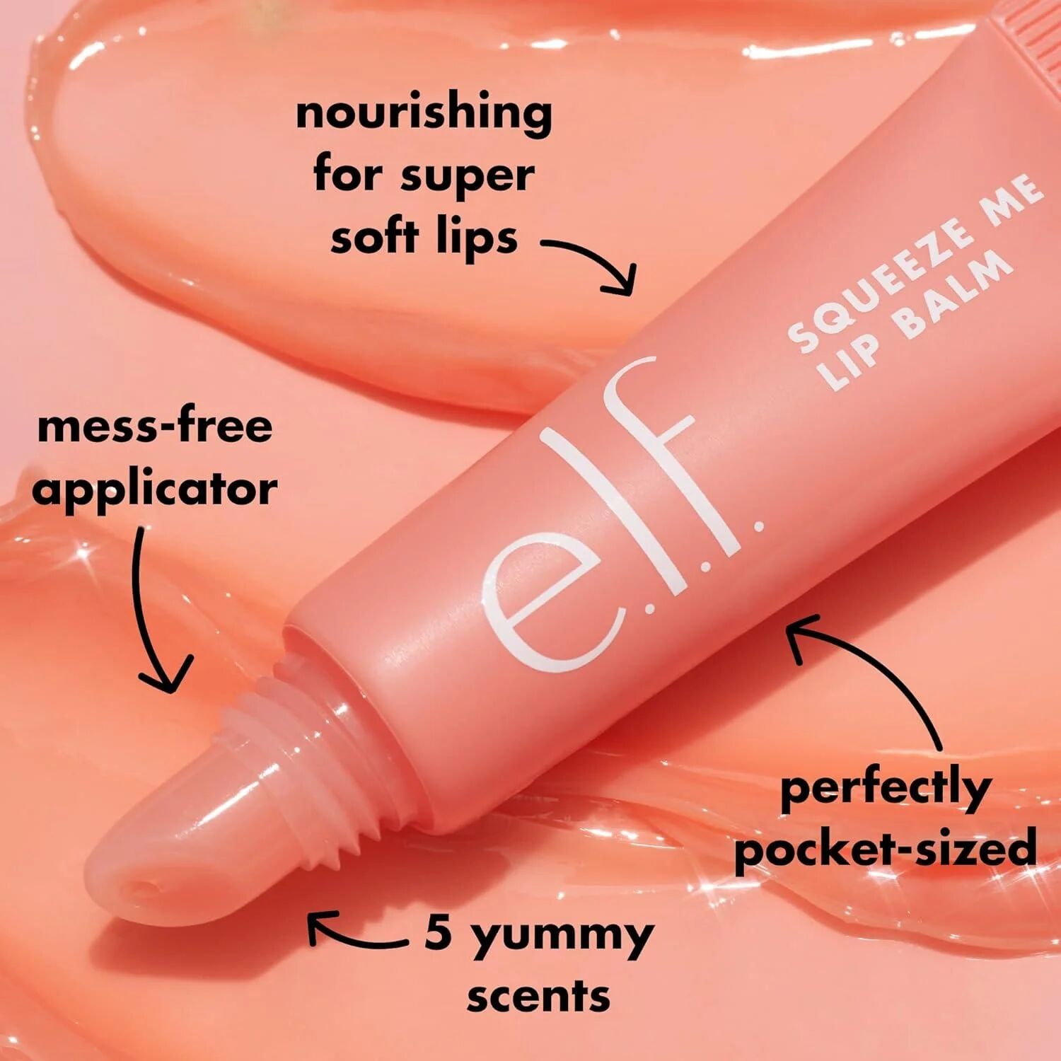Cosmetic Squeeze Me Lip Balm Moisturising Lip Balm With Hyaluronic Acid - Peach