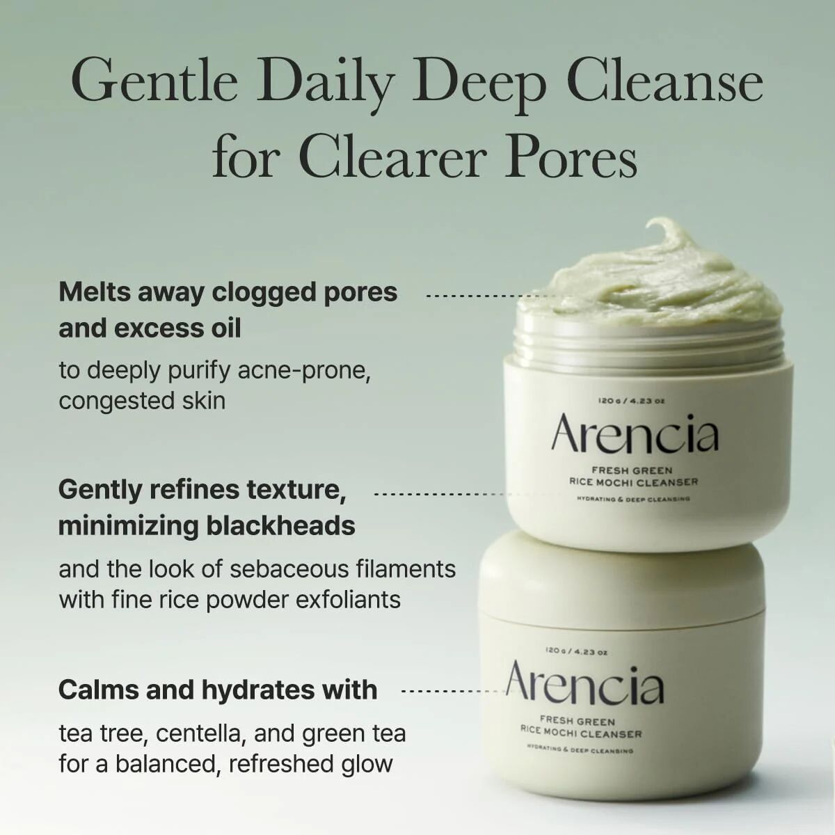 Arencia Fresh Green Rice Mochi Cleanser - 120g thumbnail 3