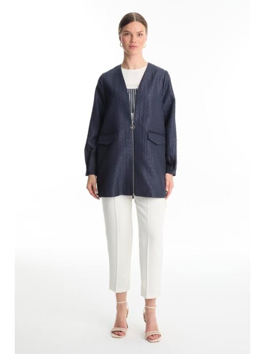 Ensemble haut intérieur jacquard et veste thumbnail 3
