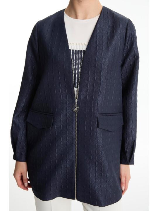 Ensemble haut intérieur jacquard et veste thumbnail 4
