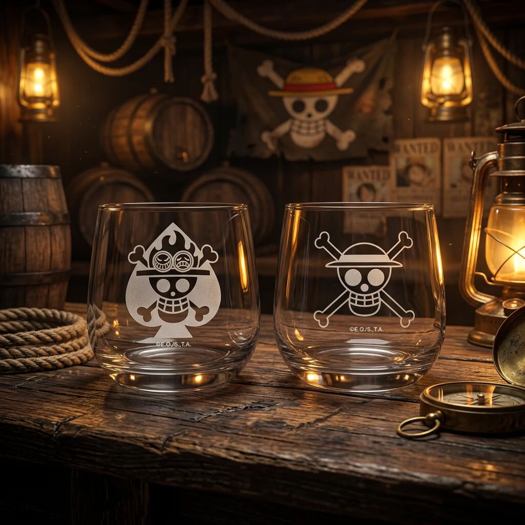 Set De 2 Verres One Piece Luffy & Ace