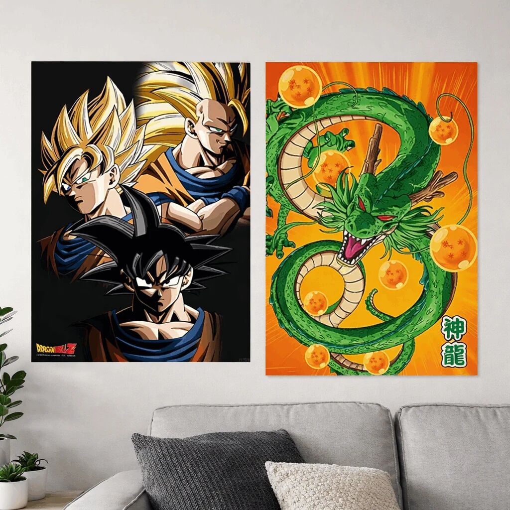Set 2 Posters Dragon Ball Goku & Shenron thumbnail 4