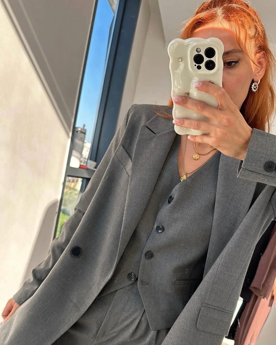Ensemble Tailleur 3 Pièces - Gris Chiné