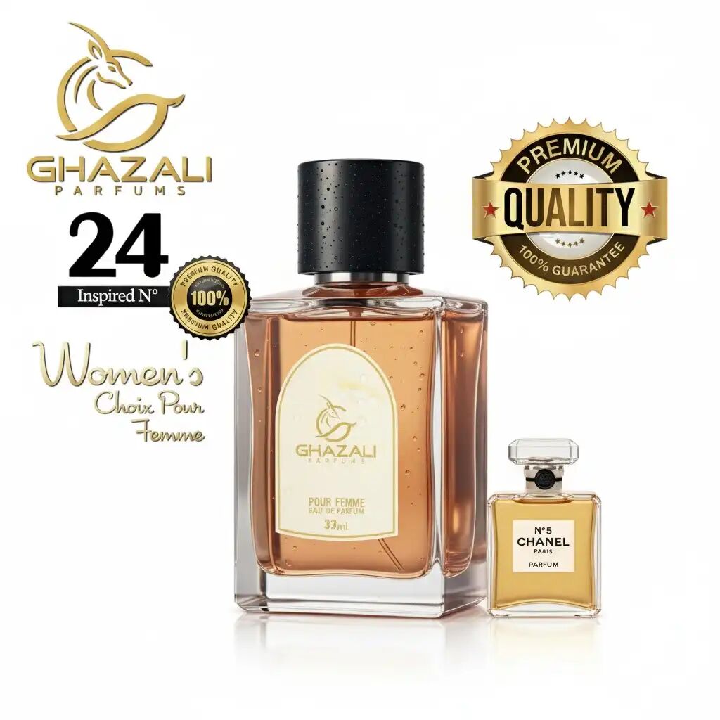 Parfum Ghazali N°24 - Inspiré De Chanel N°5 - Qualité Premium De Grasse.