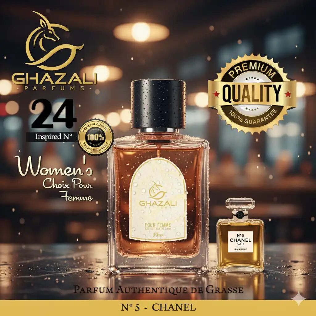 Parfum Ghazali N°24 - Inspiré De Chanel N°5 - Qualité Premium De Grasse.