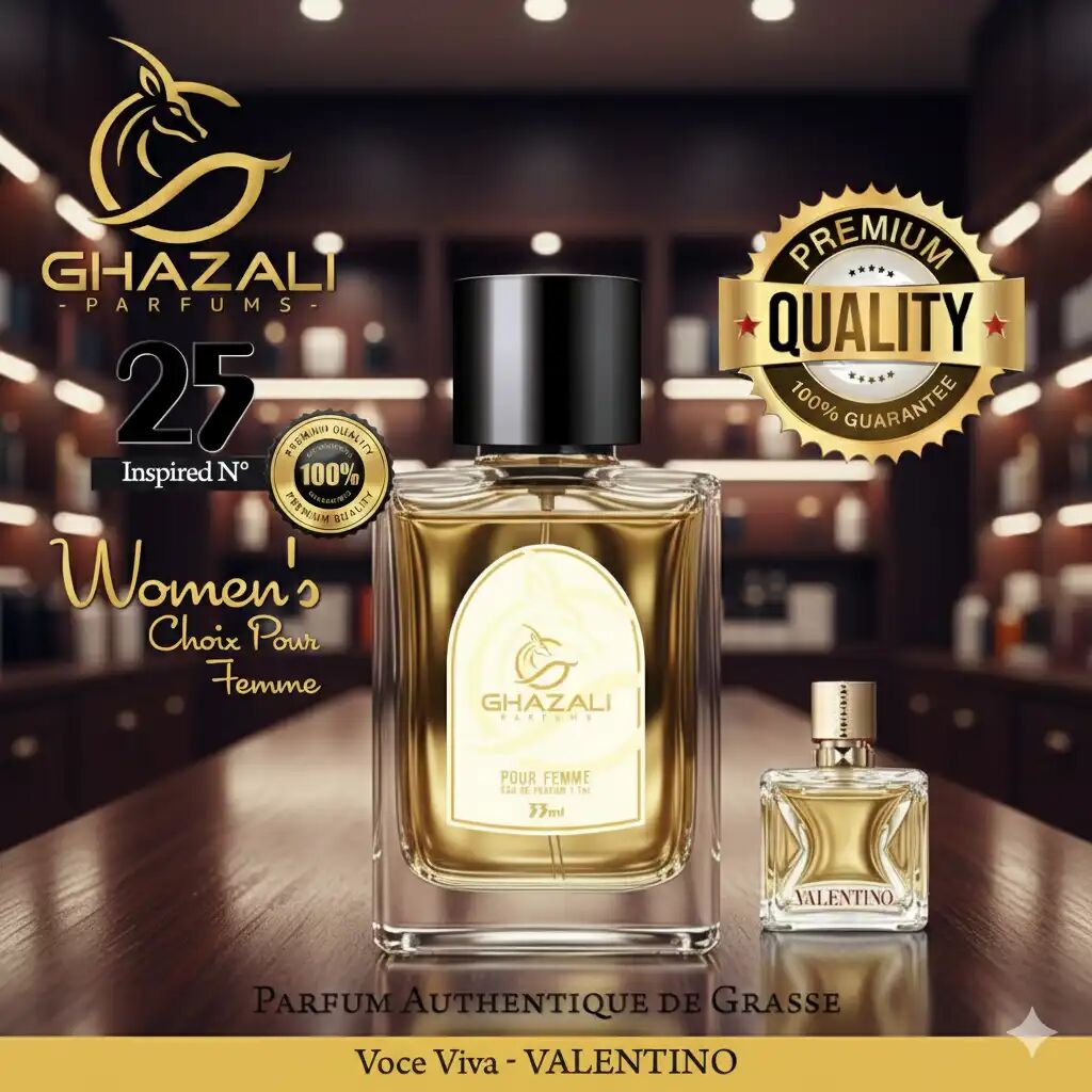 Parfum Ghazali N°25 - Inspiré De Valentino - Voce Viva - Qualité Premium De Grasse.