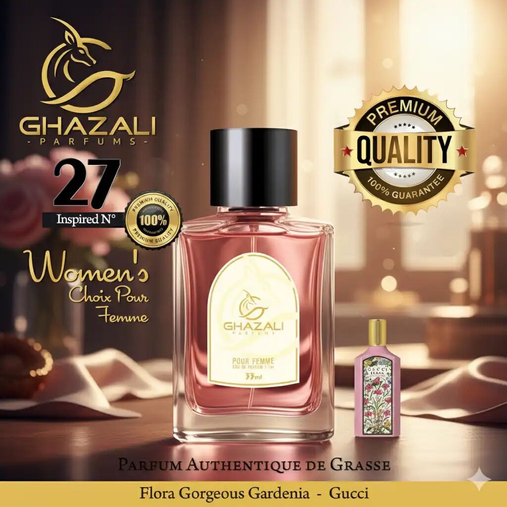 Parfum Ghazali N°27 - Inspiré De Gucci - Flora Gorgeous Gardenia - Qualité Premium De Grasse.