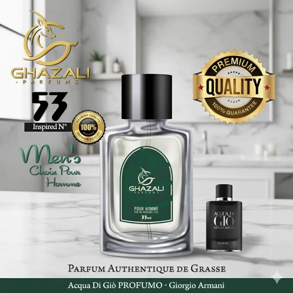 Parfum Ghazali N°53 - Inspiré De Acqua Di Giò Profumo - Giorgio Armani - Qualité Premium De Grasse.